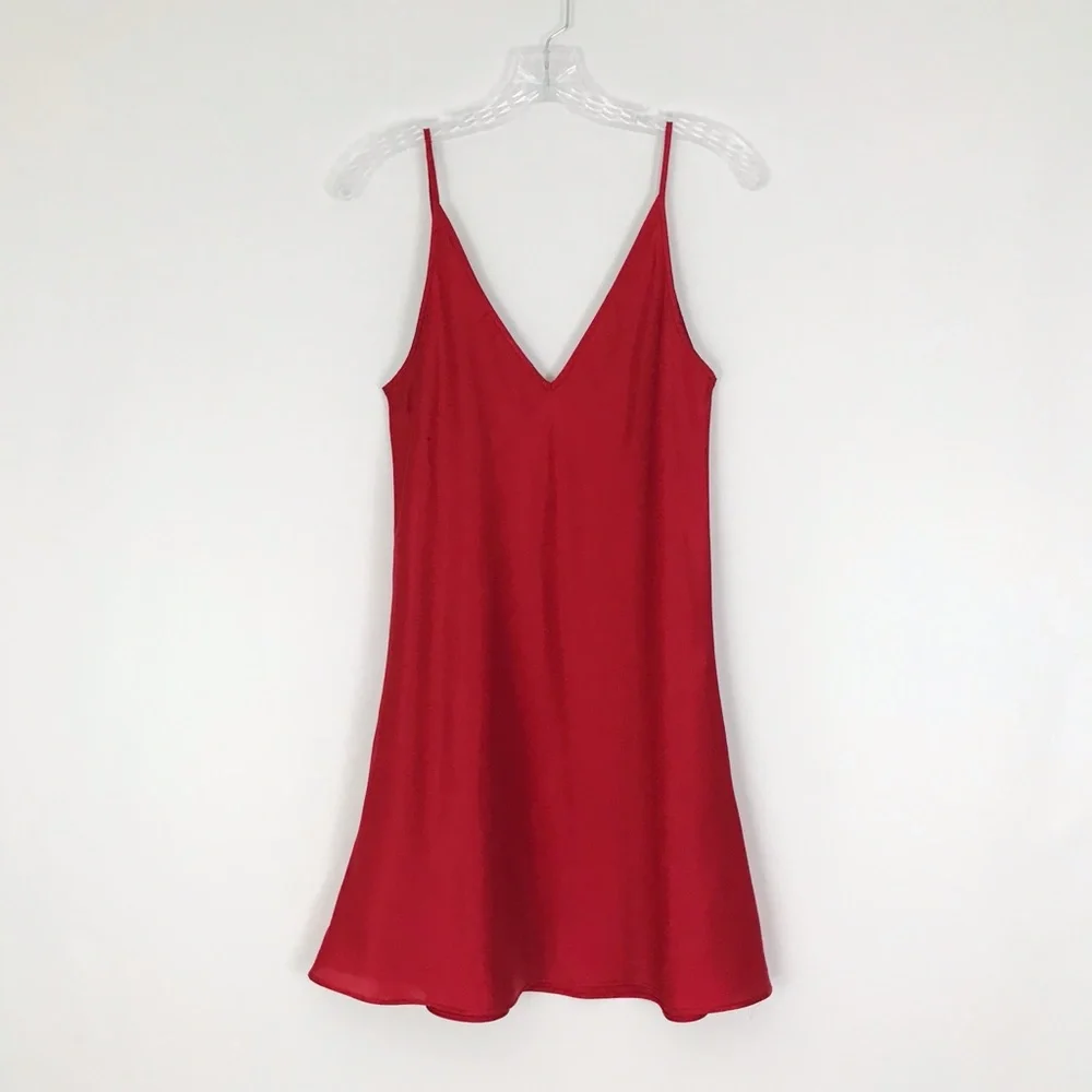 Vintage Satin Chemise Slip Dress in Red | Size S - Picture 9 of 11
